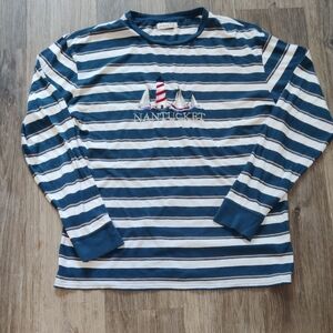 PacSun Blue and White Striped Shirt
